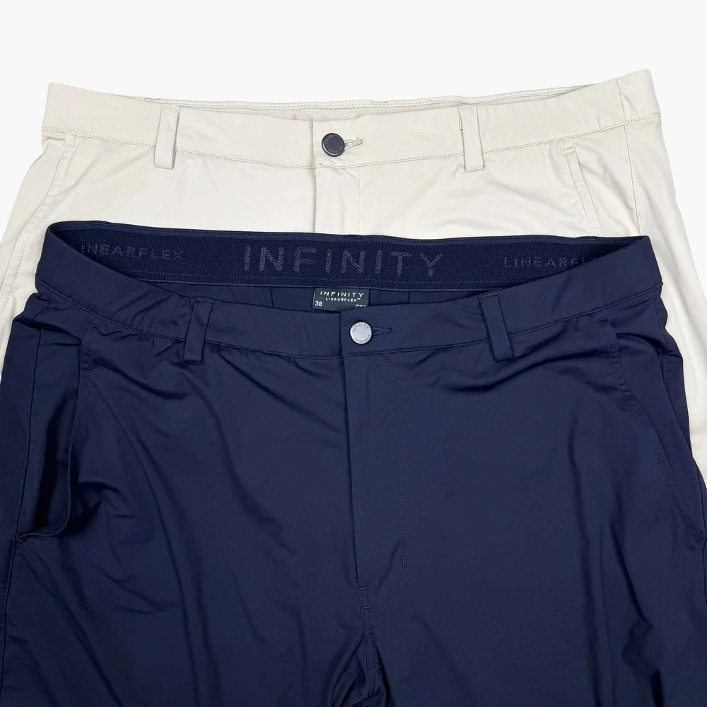 Infinity Linearflex Mens Performance Golf Shorts Black Khaki Tan Size 38 2 Lot